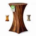 Stehtischhusse für Bistrotisch Motiv mit 4 verstärkten Fußlaschen elastisch Stretch OEKO-TEX zertifiziert Ø 80-85x110-120 cm Baumstamm