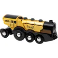 BRIO World World Goldene Batterielok mit Licht und Sound, Spielfahrzeug
