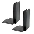 Alco-Albert 4303-10-4 - Buchstützen aus Metall, 4 Stück, schwarz, 14 x 24 x 13 cm, für Schule, Büro und Zuhause