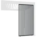 Weide Pavillonseitenteil Vertikale Lamellenwand für Pergola aus Aluminium 3 Maße Grau, 123x234 cm, Seitenteil grau 123 cm x 234 cm
