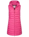 Geographical Norway Damen Stepp weste Kapuze Übergangs Herbst Winter Windbreaker Lang, Farbe:FLASHY PINK, Größe:L (40)