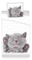 Carbotex Katze Wende-Bettwäsche-Set 135x200 Baumwolle Kätzchen Kinderbettwäsche Kater Kitten