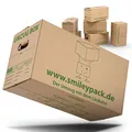 smiley pack PROFI UMZUGSKARTONS | 620 x 300 x 330 mm | 40kg Traglast & Zweiwellig | Robuster Umzug-Karton groß, Bücherkarton, Archivbox & Moving Boxes – Verstärkte Griffe (30 Stück)