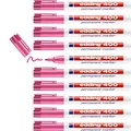 edding 400 Permanentmarker - pink - 10 Stifte - feine Rundspitze 1 mm - wasserfest, schnell-trocknend - wischfest - für Karton, Kunststoff, Holz, Metall, Glas