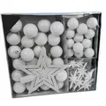 Kunststoff Christbaumschmuck 45 Teile Set - Weiß - Shatterproof Weihnachtskugeln Bruchsicher - Tannenbaum Weihnachtsbaum Christbaum Zierschmuck