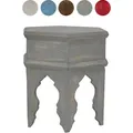 Orientalischer Vintage Beistelltisch Hocker Inam Grau