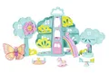 BABY born Surprise Spielset Baumhaus - 2-stöckiges Spielhaus mit Aufzug, Regenbogenrutsche, Schaukel, Pool mit Dusche, Karussel, Wippe, Schaukelpferd und einem exklusivem Baby