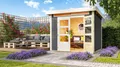 Karibu Gartenhaus Gerätehaus Kandern 3 terragrau 244x244x222 cm