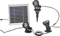 Heissner SOLAR Teich- und Gartenlicht, RGB-Farblicht, 3er-Set, Akku