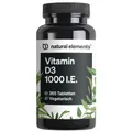 natural elements Vitamin D3 1000 I.E. – 365 Tabletten – für Knochen und Immunsystem