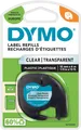 DYMO S0721530 - Beschriftungsband, Plastik, schwarz/transparent, LetraTag