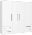 Kleiderschrank FORTE "Mokkaris, zeitloses Design, 3-4 Türen, Made in Europe", weiß, B:205,9cm H:200,1cm T:58,8cm