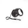 FLEXI Black Design Leine schwarz M - 5m bis zu 25kg - Gurt