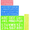 4-teiliges Buchstaben-Schablonen-Set aus Kunststoff, Alphabet-Schablone, Buchstaben, kleine Zahl, Schablonen für Kinder, Zeichenschablone, Malen, Lernen, Heimwerken (gemischte Farben und Größen)