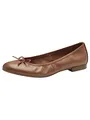Tamaris Damen Ballerina Leder flach, braun, 37 EU