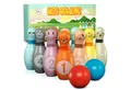 Pink Papaya Spiel Kegelspiel für Kinder Kids Bowling Set, Familienspiel, Indoor & Outdoor, Robust und liebvevoll gestaltet