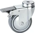 Lenkrolle mit Rückenloch und Totalfeststeller 100 x 25 mm, Tragkr. 55 kg