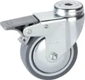 Lenkrolle mit Rückenloch und Totalfeststeller 100 x 25 mm, Tragkr. 55 kg