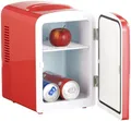 Rosenstein & Söhne Kleiner Kühlschrank: Mini-Kühlschrank mit Warmhalte-Funktion, 4 Liter, für 12/230 Volt, rot (Mini für Dosen, Kfz, Zigarettenanzünder)