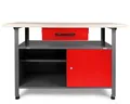 Ondis24 Werkbank Werktisch Werkstatt 120cm Heimwerker Metall Montagewerkbank rot