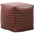 Vintage Pouf Sitzkissen aus Leder Janeiro eckig