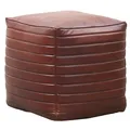 Vintage Sitzkissen Hocker Pouf Sitzhocker Fußhocker Sitzsack Sitzpouf Leder 45c