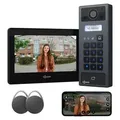 GOLIATH Basic 2-Draht BUS Türsprechanlage | FullHD | 7" Monitor | Schwarz | RFID & Keypad | Aufputz