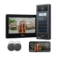 GOLIATH Basic 2-Draht Bus Video-Türsprechanlage, Full-HD, App-Steuerung, 7" Monitor in Schwarz, RFID & Keypad, 1-Familienhaus, Aufputz, AV-BLS-K-01S