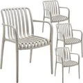 Tectake Gartenstühle Alcudia Wetterfest und UV Beständig Platzsparend Stapelbar Taupe 4er Set