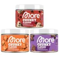 MORE Chunky Flavour, 3er Bundle, 3 x 150 g, Fudge Brownie, Salted Caramel, Stracciatella, Geschmackspulver zum Süßen, ohne viel Zucker und Kalorien, mit Inulin und Laktase