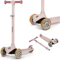 Kinderroller 3-Räder LIONELO Jessy Kinderscooter bis 50KG LED Räder Pink Rose