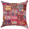 Casa Moro Orientalisches Patchwork Kissen MAR ROT Bunt 40x40 cm mit Füllung Stickerei & Pailletten | Boho Chic Deko-Kissen Couchkissen Sofa-Kissen & Geschenk-Idee Weihnachten MA7803