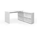 Vicco Eckschreibtisch, Weiß, Holzwerkstoff, 4 Fächer, Formgebogen, 137x75.4x60 cm, Arbeitszimmer, Schreibtische, Eckschreibtische