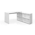 Vicco Eckschreibtisch FlexPlus, Weiß, 137 x 60 cm, Drehbar, Weiß | Weiß | Weiß