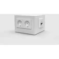 BS 1206-1-8 Aufbodentank, 4x Schutzkontakt-Steckdose, 2x RJ45 2-fach (Zuleitung unten), reinweiß (RAL 9010)