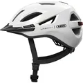 Abus Urban-I 4.0 Helm in glänzendem Weiß, In-Mold-Technologie, Beleuchtung, oc