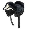 Werner Christ Fellsattel IBERICA Plus baumloser Lammfellsattel im spanischen Stil, Bare-Back-pad, Pferde-Sattel aus echtem Lammfell in Gr. Pony, in anthrazit