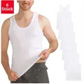MT Achselhemd Herren Baumwoll Unterhemd Classic (6er Pack) Feinripp oder Doppelripp weiß 5XL