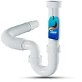 LOBENSWERK Flexibler Ablaufschlauch - 100% Wasserdicht - Siphon Küchenspüle mit G 1 1/2" und 40/50mm Einsteckmaß - Geruchsverschluss + Dichtungen