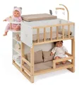 ELLA & PIET® Puppen Pflegecenter Großes Puppenpflegecenter NURSERY 6in1 aus Holz (Weiß-Schlamm), Puppencenter