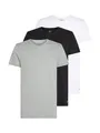 T-Shirt "S/S CREW NECK 3PK", (Packung, 3 tlg 3er-Pack), mit Logostickerei, Gr. M (50), Black/White/Grey
