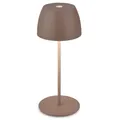 BRILONER - Mini LED Tischlampe kabellos IP44 mit Touch, stufenlos dimmbar, Akku & Lichtquelle tauschbar, Nachttischlampe, Dekolampe, LED Lampe, Akku Tischleuchte, 8x20 cm (DxH), Umbrasand