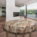 laro Rund 140 cm Wachstuchtischdecke Tischdecke Abwaschbar PVC Kaffee Herzen Rund 140cm, Muster:Kaffee Herzen, Größe: Rund 140cm
