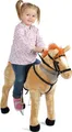 Pink Papaya Stehpferd zum draufsitzen | 75cm Spielpferd zum Reiten | Pferd zum Reiten für Kinder mit Sound | Sattel Pferd - Marie