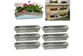 Hossi's Wholesale Blumenkasten 6er Set Zink Paletten Blumenkästen - Einsatz 38cm groß Silber Metall