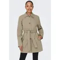 JDY Trenchcoat JDYISADORA TRENCHCOAT OTW HAB NOOS mit Bindegürtel in der Taille braun S (36)