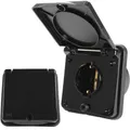 HABA Aussensteckdose Vorzeltsteckdose Einbausteckdose IP44 Wohnwagen Wohnmobil Caravan 220V - 240V Schuko schwarz