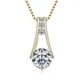 ROUGEMONT Kette mit Anhänger Extravagante Moissanit Damen Halskette 1,0ct 925 Sterling Silber Gold, Echtschmuck mit Echtheitszertifikat
