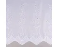 SCHÖNER LEBEN. Meterware Gardinenstoff Gardinenstores Stickerei Voile Blätter Bordüre weiß 17, leicht perforiert, Stickerei/Stickstoff, bestickt, pflegeleicht