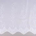 Gardinenstoff Gardinenstores Stickerei Voile Blätter Bordüre weiß 175cm